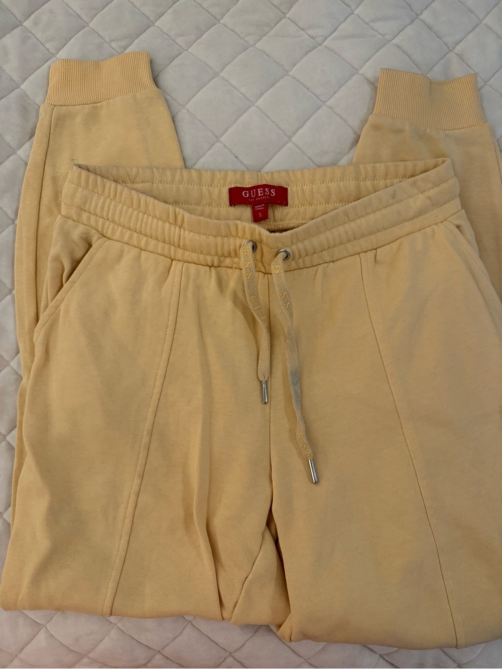 GUESS Drawstring Joggers in Pale Orange